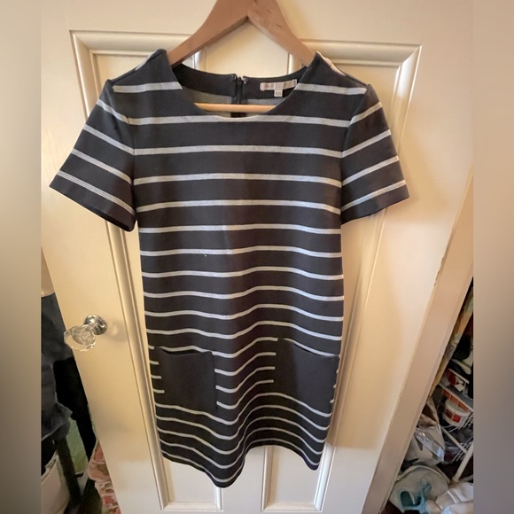 GAP Dresses & Skirts - Gap Shortsleeved Black and Gray Stripe Mini Dress Size S